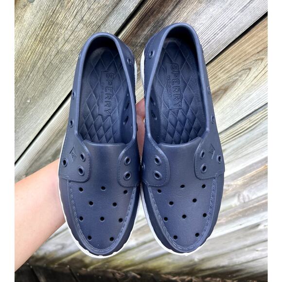 Sperry Authentic Original Float Boat Shoe Navy W8 M6‎ Water-Friendly EUC - Picture 2 of 7